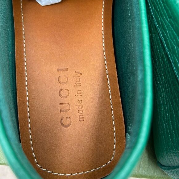 Men’s Gucci pebble grain leather horse bit driver loafers size 10.5 fits 11 US - Picture 8 of 10